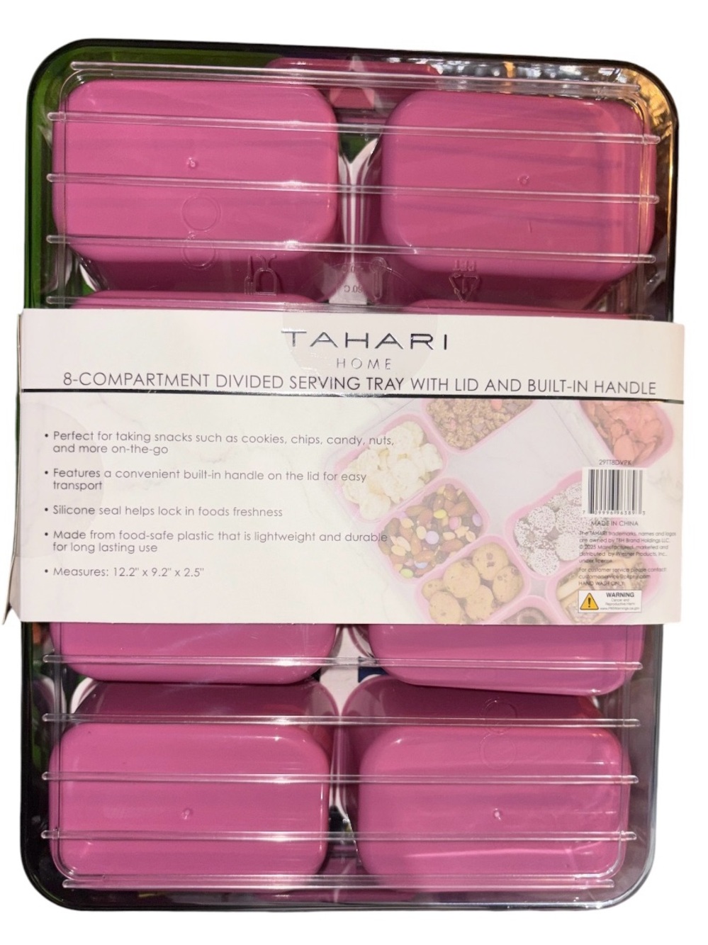 Tahari  8-Compartment Divided Serving Tray with Lid and Handle - Picture 2 of 2